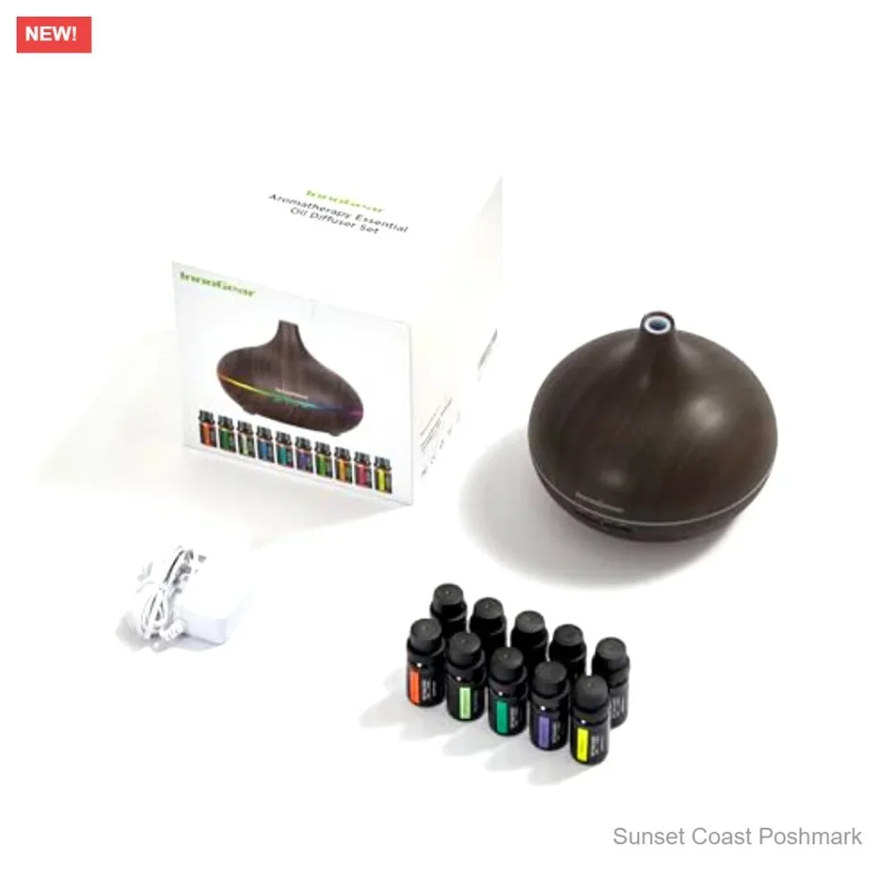 Ultrasonic Aromatherapy Diffuser with 10 Essential Oils Set, 400ml